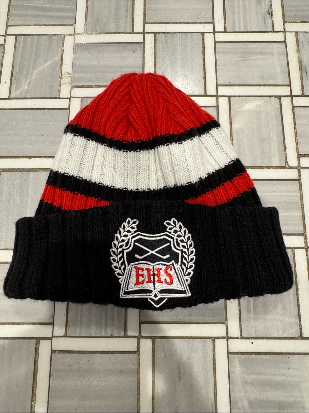 Kid's New Era Winter Hat - EHS - Red/White/Black – Beanie